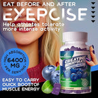 Creatine Monohydrate Gummies Complex for Men & Women -Advanced Formula W/L-Taurine + Vitamin B12, Sugar Free Chewable Supplement,180 Blueberry Gummies 2pack