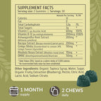 HERBAMAMA Brain Support Gummies – Brain Focus Supplements for Adults with Ashwagandha, Bacopa Monnieri, Vitamin C & B12 – Vegan, Non-GMO Calming Gummies – 60 Pectin-Based Blueberry-Flavored Chews