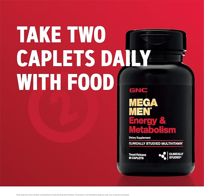 GNC Mega Men Energy & Metabolism Multivitamin | Increased Calorie Burning | 90 Count