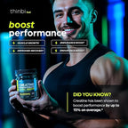 Thinbi Creatine Gummies Monohydrate Complex 10,000mg for Men & Women -120 Gummies Advanced Formula W/L-Taurine + Vitamin B12 for Muscle Strength, Muscle Builder, Energy Boost, Pre-Workout Supplement