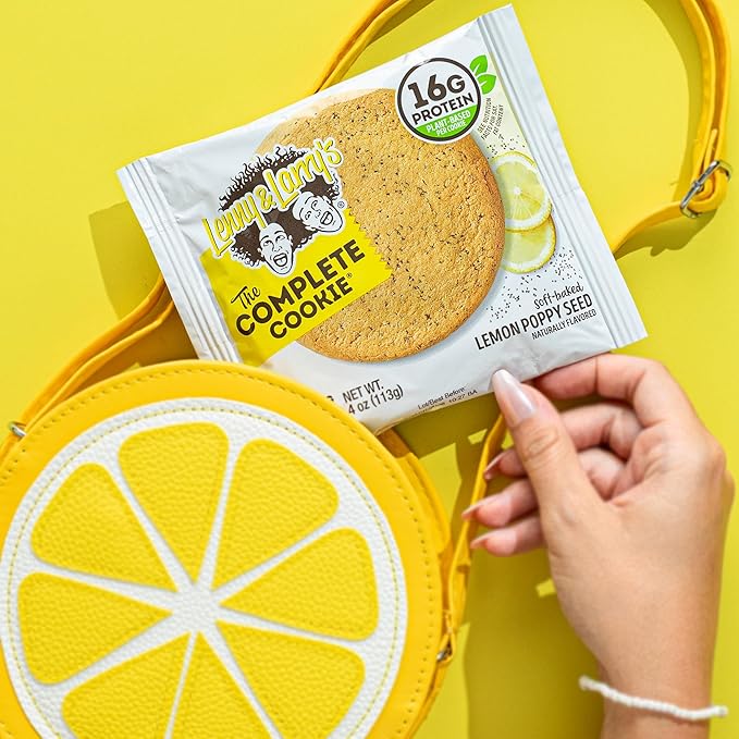 Lenny & Larry's Complete Protein Cookie, [Lemon Poppy Seed], Chewy Soft Baked, 16g Plant Protein, Vegan, Non-GMO, High Fiber, 4 Ounce Cookie (Pack of 12)