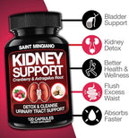 Kidney Support Cleanse Detox & Repair -120 Capsules - Cranberry & Astragalus Root Pills for Women and Men | High Strength Stone Remover Supporting Urinary Tract & Bladder Health
