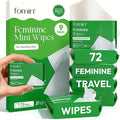 FOMIN Feminine Wipes for Women - 9 Pack (72 Wipes) - pH Balanced Aloe Vera Intimate Cleansing Wipes - Wipes for Sensitive Skin - Individual Packets -Travel Essentials & Gifts for Women & Teen Girls