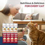 Cat Treats Lickable | Grain-Free Cat Food Toppers, High Protein | Creamy Puree Squeeze Ups with Vitamin E & Taurine, Digestible Formula | 0.5 oz. Each Tube, Chicken Flavor | 10 Tubes