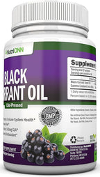 Black Currant Oil - 1000 Mg - 180 Softgels - Cold-Pressed Pure Black Currant Seed Oil - Hexane Free - 140mg GLA Per Serving - Regulates Hormonal Balance - Great For Immune System, Hair and Skin