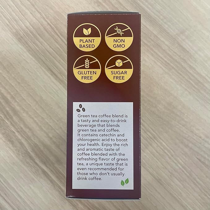 FINE JAPAN Green Tea and Coffee Blend Powder/3 Boxes/Catechins and Chlorogenic Acid/Made in Japan/ 30 Sticks (45g)