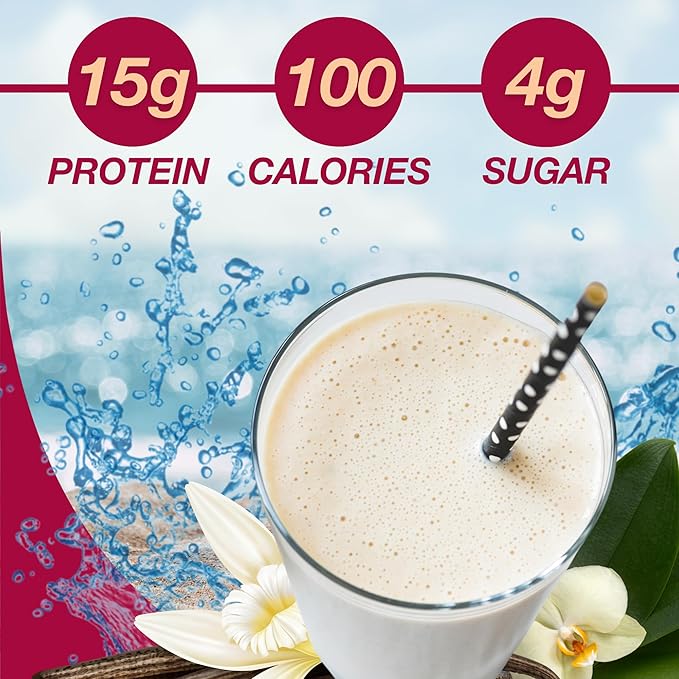 ProtiDIET Vanilla Protein Shake - No Trans Fat 15g Protein Nutritional Shakes - Creamy High Protein Drink for Healthy Active Lifestyle and Delicious Nutrition