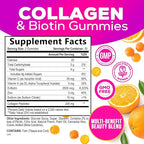 Collagen Gummies - 2500mcg Biotin Per Serving - Complete Collagen Supplement with Hydrolyzed Peptides Type I & III, Biotin, Zinc, & Vitamin C - Hair, Skin, & Nail Support Women & Men - 60 Gummies