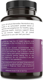 Thomas' all-natural Remedies Resveratrol 1600mg Organic Trans-Resveratrol Antioxidant Supplement with Organic Grape Seed Extract and Quercetin- Anti-Aging and Cardiovascular Support- 120 Capsules