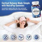 Cortisol Gummies for Women Men - 13-in-1 High Cortisol Reducer with Ashwagandha Magnesium L-theanine Rhodiola Rosea - Daily Cortisol Detox Manager for Stress Focus Support - Vegan Sugar Free