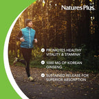 NaturesPlus Herbal Actives Korean Ginseng, Extended Release - 30 Tablets - Vegetarian, Gluten Free - 30 Servings