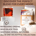 BREWIX Premium Assorted Tea Sampler Gift Box (15 Pyramid Individually Wrapped Tea Bags) | Herbal Tea, Black Tea, Green Tea | Tea Gift Set & Variety Pack | Gifts for Women & Men, Tea Set