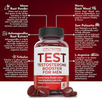Atlantis Nutrition Testosterone Booster Gummies for Men - Enhances Strength & Stamina - Optimizes Performance & Male Enhancement - Tribulus, Goat Weed Extract, Maca Root Extract | 60 Gummies