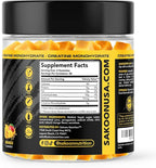 Creatine Gummies 5000mg – Vegan - Muscle Builder – Strength & Energy Support – 120 Count – Mango Flavor – Creatine Monohydrate Supplement for Men & Women