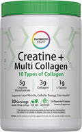 Rainbow Light Creatine + Multi Collagen | 10 Ounce | 5g Creatine Monohydrate Plus 10 Types of Collagen | Supports Lean Muscle, Cellular Energy & Skin Health | Unflavored Powder