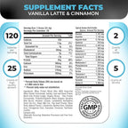 Nutrology TRIPACT Protein Powder - 7-in-1 Meal Replacement Shake with Grass Fed Whey Protein Powder, Pea, Rice, Greens for Muscle Recovery & Immunity, Vanilla Latte & Cinnamon Flavor, 20 Servings