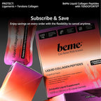 BeMe Liquid Collagen Peptides - Tendon & Ligament Supplements for Injury Prevention & Tissue Repair. Liquid Shots with TENDOFORTE for Active Recovery, Gym Performance Athletes - 15 Grapefruit Sachets