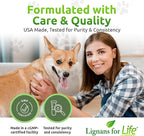 Lignans For Life Flaxseed Lignans for Dogs + SDG - Omega 3 Fatty Acids, High Fiber Antioxidants Helps Improve Shiny Coat, Digestive & Heart Health Lignans, 35mg, 90 Flaxseed Capsules, 2 Pack