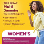 Nature Made Zero Sugar Multivitamin Women's Gummies, Bone & Immune Support, Aspartame Free, 90 Sugar Free Multivitamin Gummies, 45 Day Supply