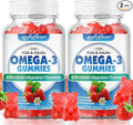 softbear Omega 3 Gummies for Women & Men & Kids Omega 3 Supplements 1200mg Vegan Omega 3 Fatty Acids DHA EPA with Vitamins Support Eye & Brain Health, Sugar Free, Strawberry Flavor 120 Count