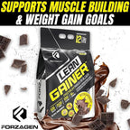 Forzagen Lean Gainer Premium Mass Builder | Mass Gainer Protein Powder for Men & Women | High Calorie Protein, Weight Gain, Bulk, Muscle Building Supplement | Dutch Chocolate, 12 lbs. (16+ Servings)