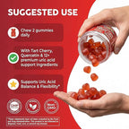 Clean Nutra Tart Cherry Gummies Uric Acid Flush Celery Milk Thistle Bromelain Vitamin C Magnesium Citrus Bergamot Ginger Stinging Nettle Leaf Chamomile Berberine Quercetin Support 60 Gummy Vitamins