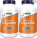 NOW Foods Supplements,L-Lysine (L-Lysine Hydrochloride) 1,000 mg,Double Strength,Amino Acid,250 Tablets,(Pack of 2)