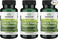 Swanson Lion's Mane Mushroom Brain Health Supplement for Professionals Seeking Mental Focus, Memory, and Clarity Support - 500 mg (60 Vegan Capsules, 4 Bottles, 3 Pack)