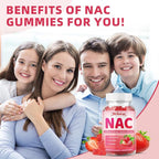 NAC Gummies for Adults & Kids 1000mg Per Serving, NAC Supplement N-Acetyl Cysteine for Immune, Glutathione & Antioxidant Support, Sugar-Free Vegan Strawberry Flavor, 120 Count