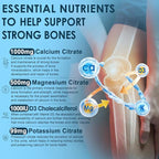 Calcium Citrate Vitamin D3 1000IU Gummies for Women & Men, Sugar Free Bone Health Complex with Calcium, Magnesium, Zinc Potassium & B6, High Absorption, Teeth, Leg Cramp & Nerve Health, Vegan, 60Cts
