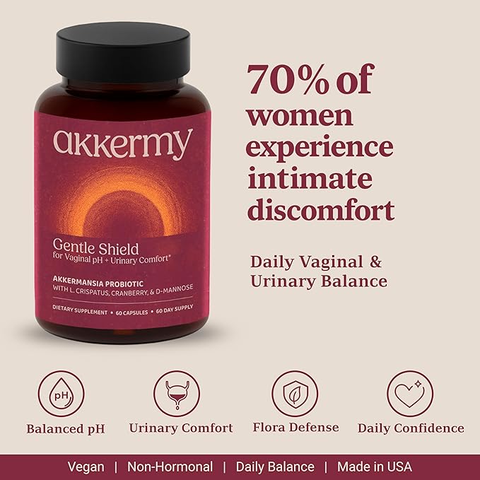 Vaginal Probiotics for Women with Akkermansia, L. Crispatus, Cranberry Pills, & D-Mannose - Supports Vaginal pH Balance for Women, UTI Support & BV Prevention - 60 Day Supply | USA Made