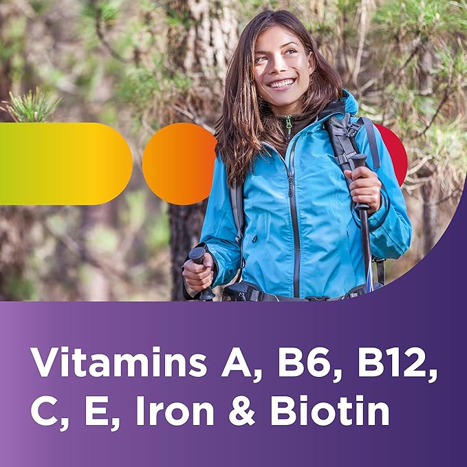Centrum Multivitamin for Women, Multivitamin/Multimineral Supplement with Iron, Vitamin D3, B Vitamins and Antioxidant Vitamins C and E, Gluten Free, Non-GMO Ingredients - 65 Count