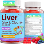 3000mg Liver Detox Repair & Cleanse Gummies | Milk Thistle 2000mg with Turmeric Dandelion Root & Artichoke for Liver Detox, Liver Support & Renew, Antioxidant, Gut, Skin - Fruit Flavor, 60 Gummies