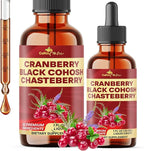 23in1 Cranberry Liquid Drops with, Vitamin D3, K2, C, E, Cranberry, Black Cohosh, Chasteberry, Wild Yam, D-Mannose, Probiotics, Maca & More to support health, Immunity - 30 Days Supply - 1FL Oz