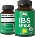 USDA Organic IBS Capsules for Relief, Ingestion, Bloating, Gas - Irritable Bowel Supplement with 5 Handpicked Organic Ingredients - Peppermint Oil, Sea Buckthorn, Fennel Seed, Rosemary Leaf, Basil