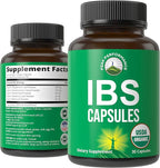 USDA Organic IBS Capsules for Relief, Ingestion, Bloating, Gas - Irritable Bowel Supplement with 5 Handpicked Organic Ingredients - Peppermint Oil, Sea Buckthorn, Fennel Seed, Rosemary Leaf, Basil