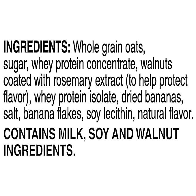 Quaker, Protein Instant Oatmeal, Banana Nut, 12.9 Oz, 6 Count (Pack of 12)