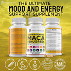 JB Wellness Co Ashwagandha Maca Root, Fenugreek Supplement with Tongkat Ali Ginseng - Assists with Mood & Thyroid Health - 60 Count