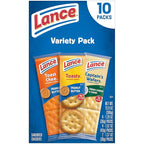 Lance Sandwich Crackers, Variety Pack, 3 Flavors, 10 Individually Wrapped Packs, 6 Sandwiches Each