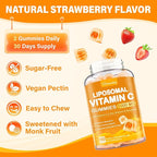Liposomal Vitamin C Gummies 1000mg for Adults: Vitamin C Chewable Gummy with Zinc, Elderberry, Vitamins A & E