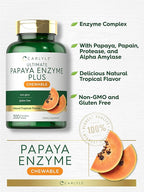 Carlyle Papaya Enzyme Chewable Tablets | Vegetarian, Non-GMO, Gluten Free Formula | Tropical Flavor