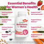 VEV Multivitamin for Women, Womens Vitamins with Vitamin A, C, D, E & B-Complex, Calcium, Magnesium, Zinc, 120 Capsules, 60-Day Supply – 12 Essential Vitamins & 6 Key Minerals for Daily Nutrition