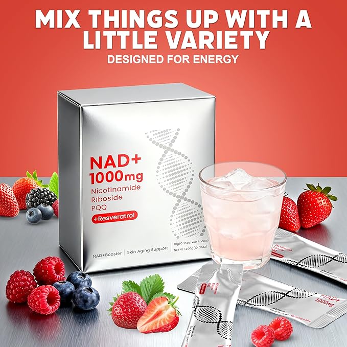 Liquid Supplement 1000mg, High-Potency Formula with Nicotinamide Riboside, Resveratrol & PQQ – Supports Cellular Energy, Focus & Healthy Aging, 1 Pack