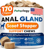 Anal Gland Support Chews for Dogs - 170 Ct - Scoot Treatment - Dog Anal Gland Supplement - Pumpkin, Psyllium Husk, Fiber - Supports Gut Health & Stool Quality - Digestive Enzymes - Made in USA