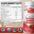 softbear Glucosamine Chondroitin Gummies, Sugar Free Glucosamine Chondroitin MSM Supplement with Elderberry Turmeric Supports Joint Health & Antioxidant, Raspberry Flavored 60 Count