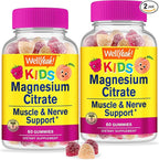 WellYeah Magnesium Citrate Gummies for Kids (2 Pack) - Chewable Stress Relief Supplement for Children - Natural Calm, Mood Support, Non-GMO, Gluten Free - Natural Sourced Flavors - 60 Gummies