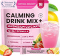 Venture Pal Calm Drink Mix, Cortisol Reducer and Sleep Aid with Magnesium Glycinate, Ashwagandha, L-Theanine,Vitamin D, Calm Magnesium Powder for Relax & Focus, No Sugar, Non GMO, Vegan & Gluten-Free