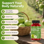 Apple Cider Vinegar Gummies with B12, ACV Supplement Gummy Vitamins,Gluten Free, Vegan, Non-GMO, 120 Count