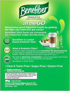 Benefiber On The Go Prebiotic Fiber Supplement Powder for Digestive Health, Daily Fiber Powder, Unflavored Powder Stick Packs - 36 Sticks (Pack of 2)
