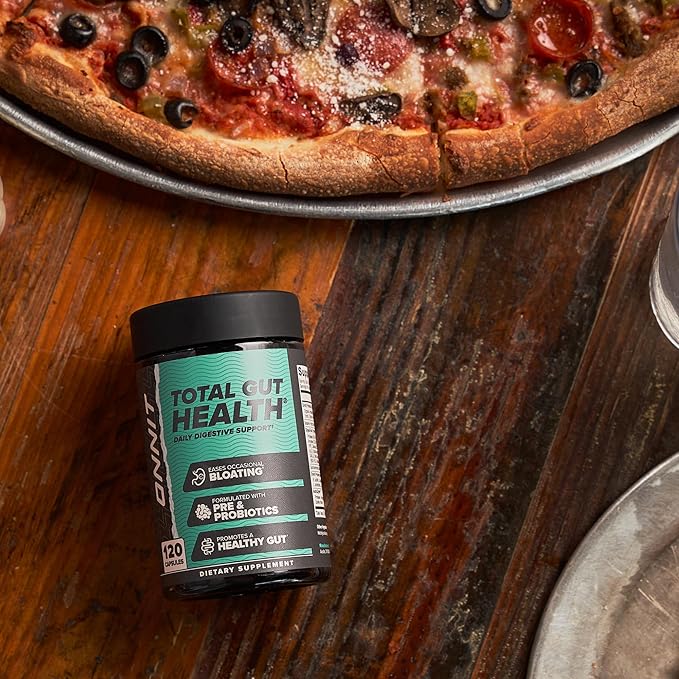 ONNIT Total Gut Health Daily Digestive Support, IGEN™ Non-GMO Tested Digestion Supplement for Women and Men with 7 Strains of Probiotics, Prebiotics, Enzymes and Betaine HCL, 60 Count